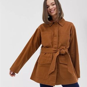 Monki Denim Belted Jacket